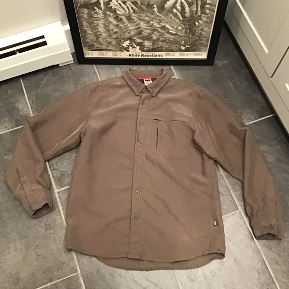 North Face Hiking Shirt Convertible Sleeve Button Down Outdoor Performance Top - Picture 8 of 16